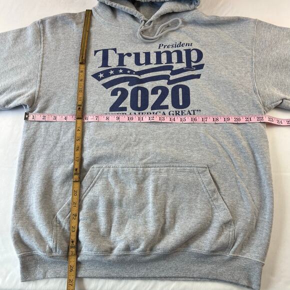 Trump 2020 Keep America Great Gray hooded sweatshirt men’s size Large AAA Tag - Picture 4 of 5